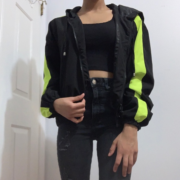 This is a super cute black and neon jacket. - Picture 4 of 5